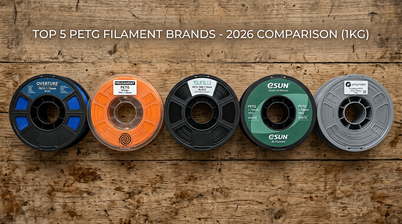 Best PETG filaments 2026 – Overture Prusament Sunlu eSUN Polymaker spools tested for strength and ease of use