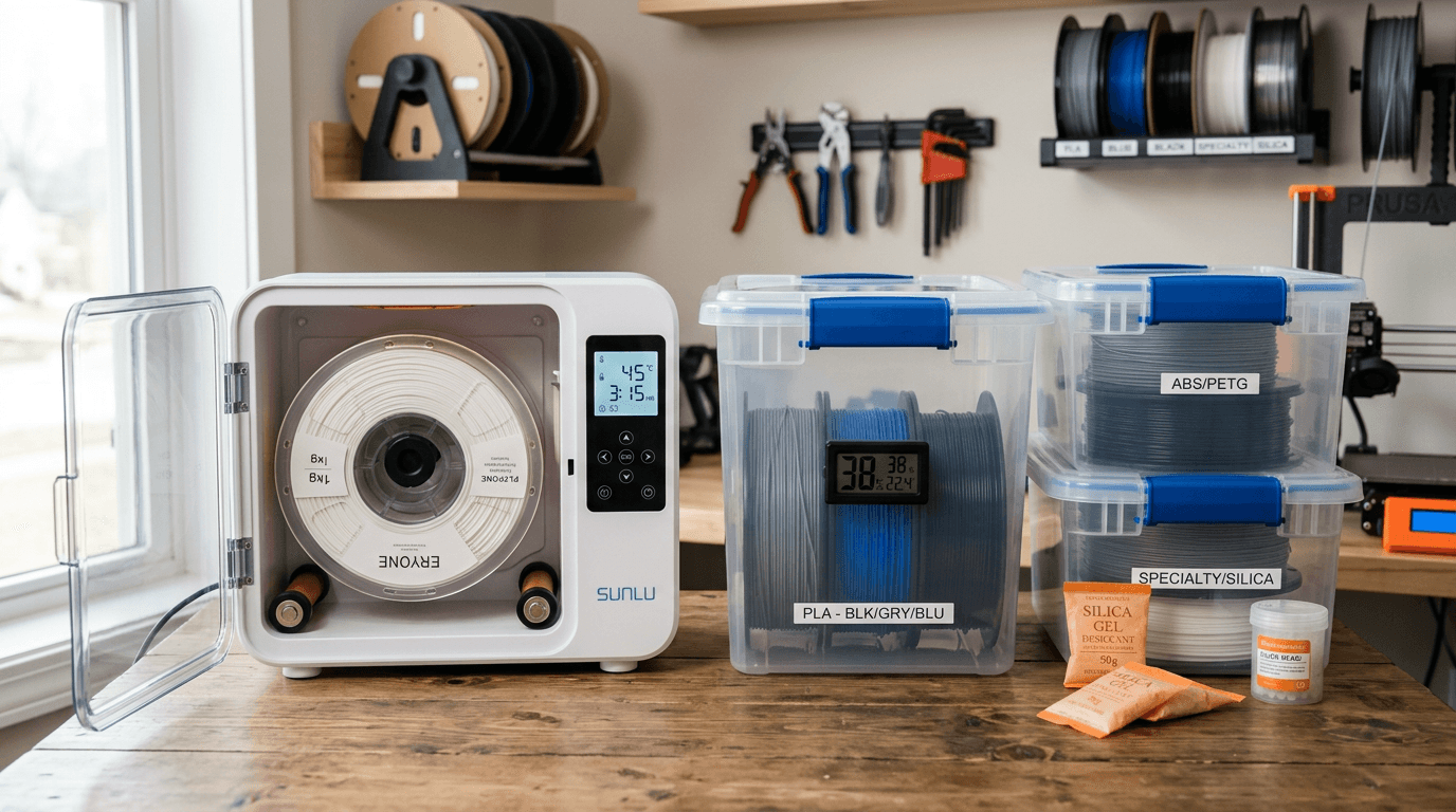 3D filament storage solutions – dry box and airtight bins protect filament from moisture, stop wasting money on wet filament