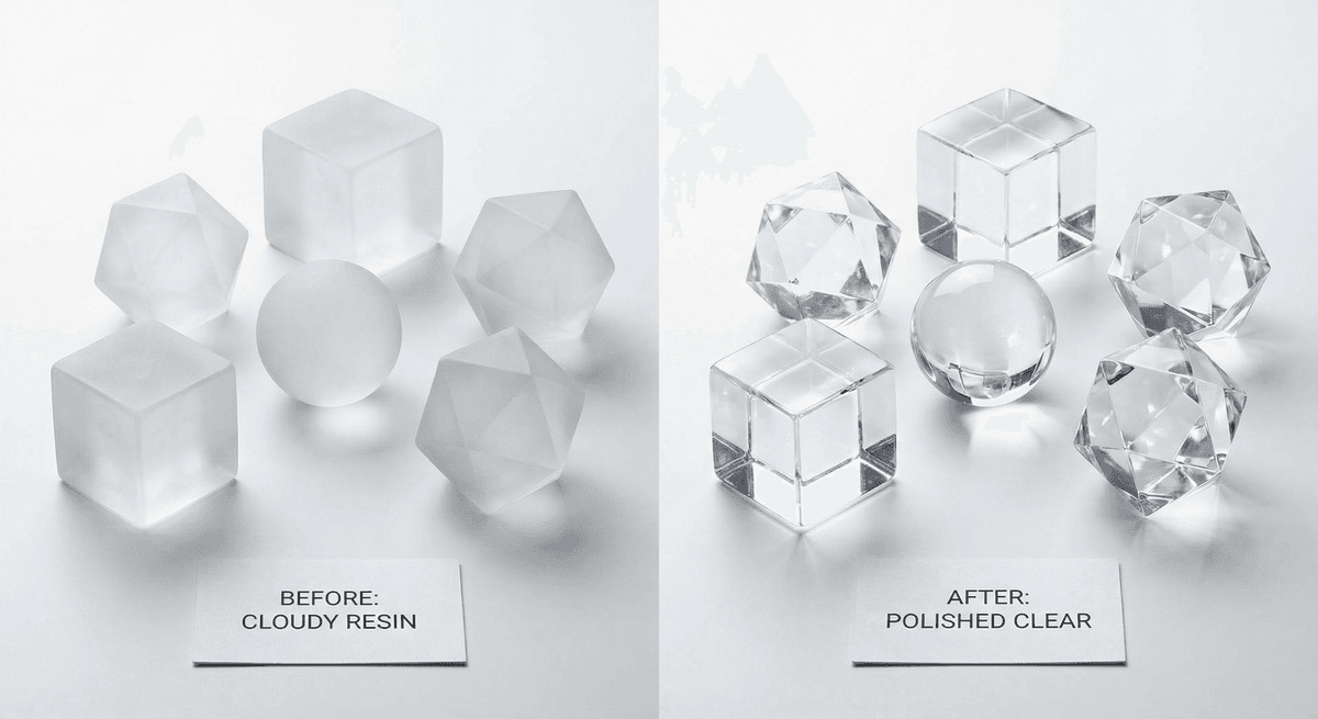 Clear resin 3D prints – from frosted to glass-like with gloss coat technique