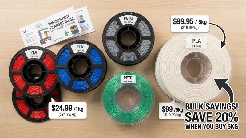 Cheapest 3D print filament – bulk packs and MasterSpool refills for saving money on PLA PETG