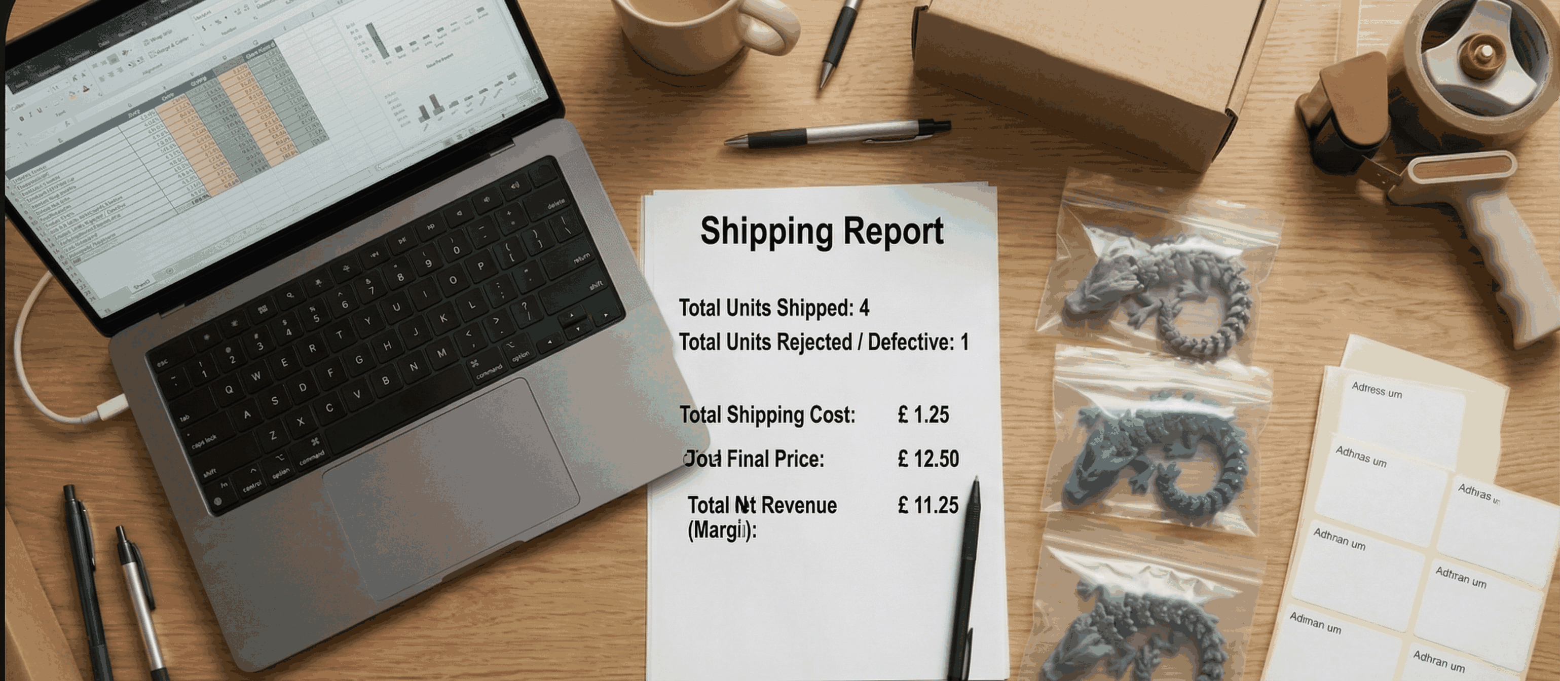 Infographic showing material cost electricity cost depreciation and failure buffer in one formula