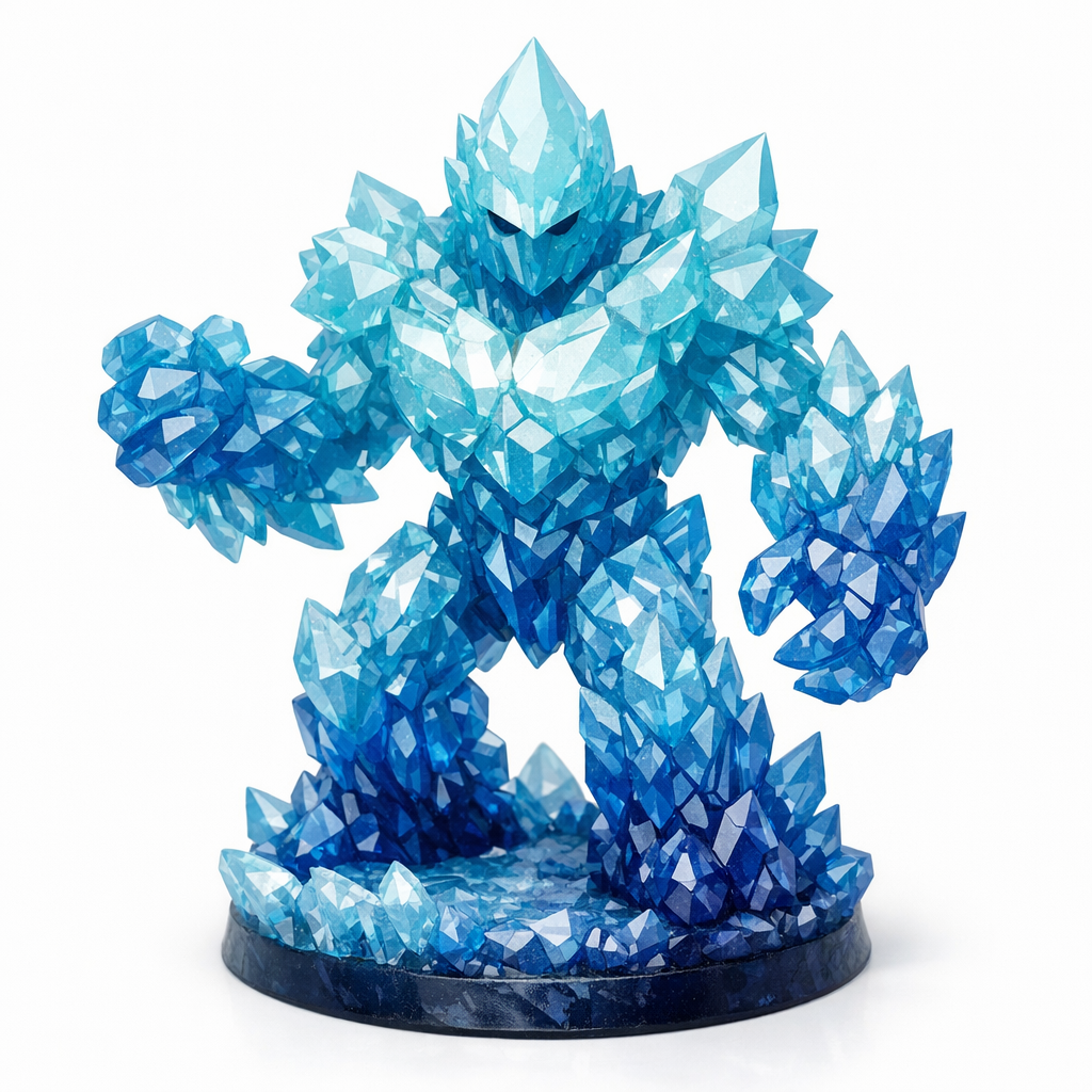 Clear resin crystal structures and Crystal Golem. Color gradients with alcohol inks