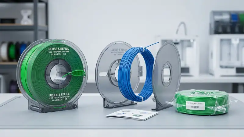 MasterSpool reusable spool with filament refill coil – cheapest filament 3D printer refill system