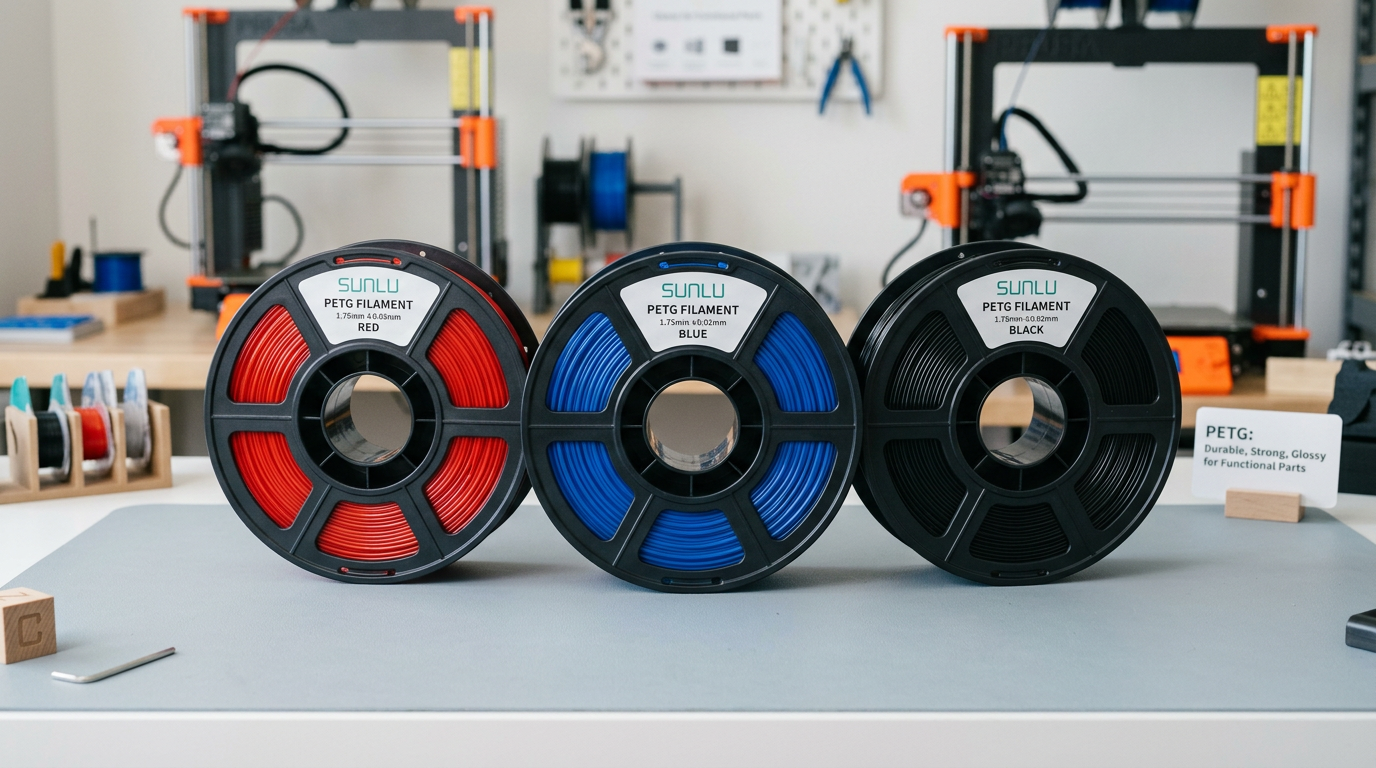 PETG 3D printing filament spools – durable thermoplastic for functional parts and outdoor use
