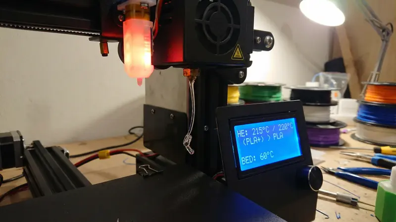 3D printer hotend temperature 200–230°C for PLA+ vs PLA print settings